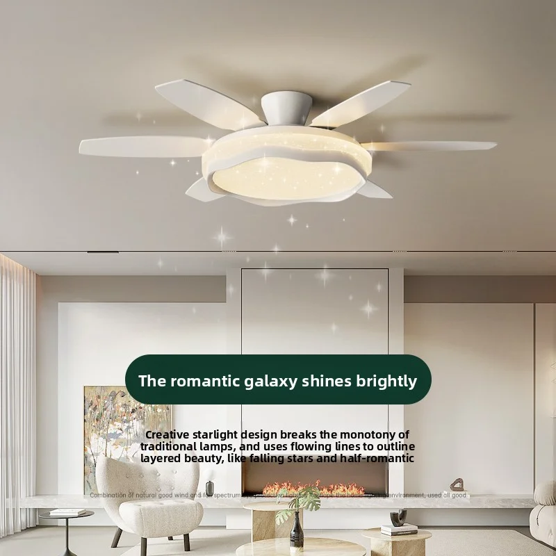 

New Style Living Room Fan Light Vintage Cream Style Dining Room Ceiling Fan Light Home Integrated Fan Light Eye-Protecting Light