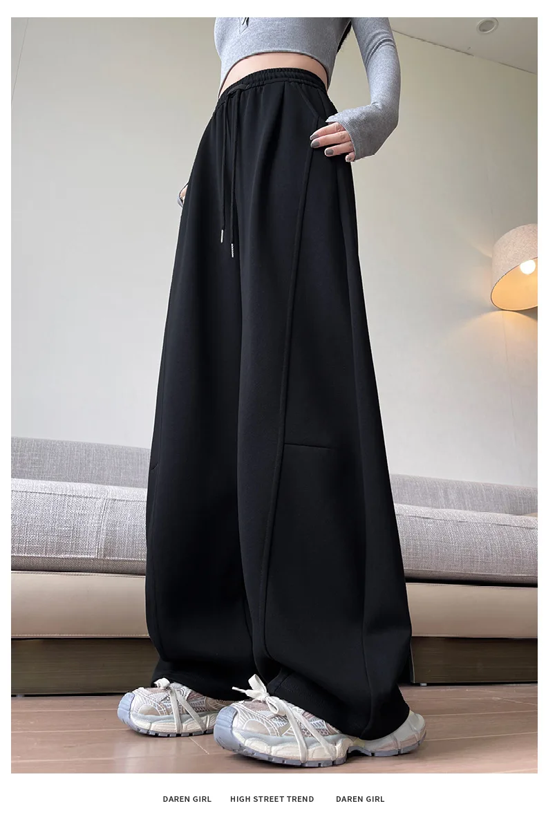 

Широкие брюки на молнии, розовые женские осенние клетчатые жаккардовые клетчатые брюки с вышивкой, нежные минималистичные классические эстетические офисные брюки