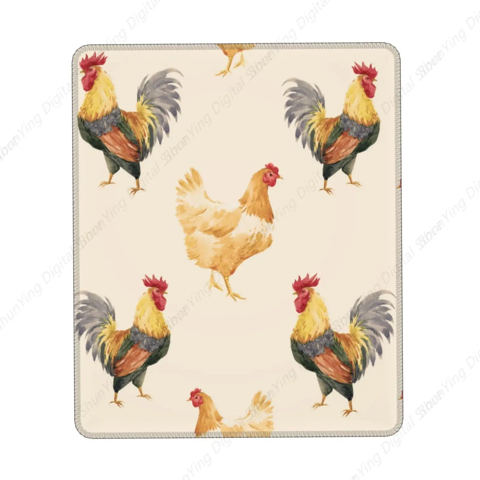 

Watercolor Rooster Anti Slip Rubber Base Mouse Pad Game Office Home Mouse Pad Cute Computer Mouse Pad 25*30cm