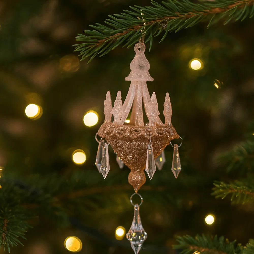 

Acrylic Christmas Crystal Chandelier Pendant Glitter Realistic Christmas Tree Ornaments Decorative Xmas Tree Hanging Decorations