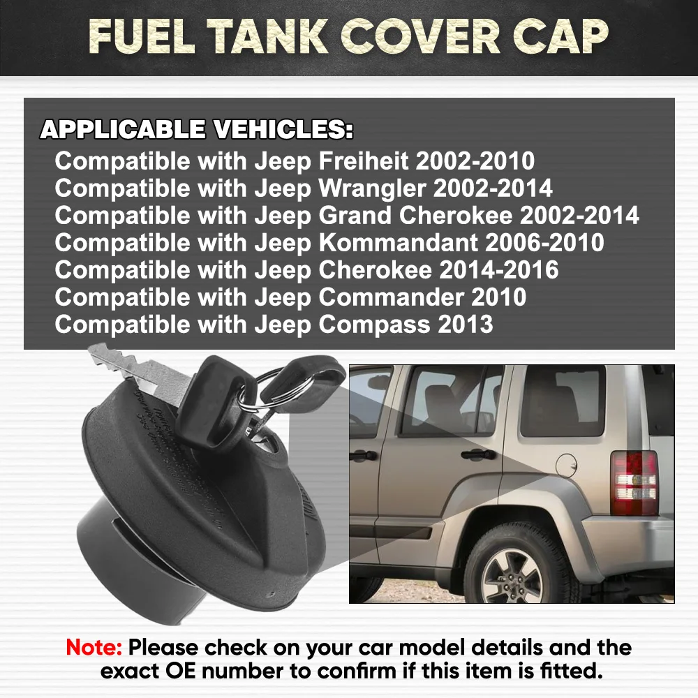 

Fuel Gas Tank Cap 10508 For Jeep Freiheit Wrangler Grand Chrysler Compass Dodge Avenger Journey Ram 1500 2500 3500 ﻿