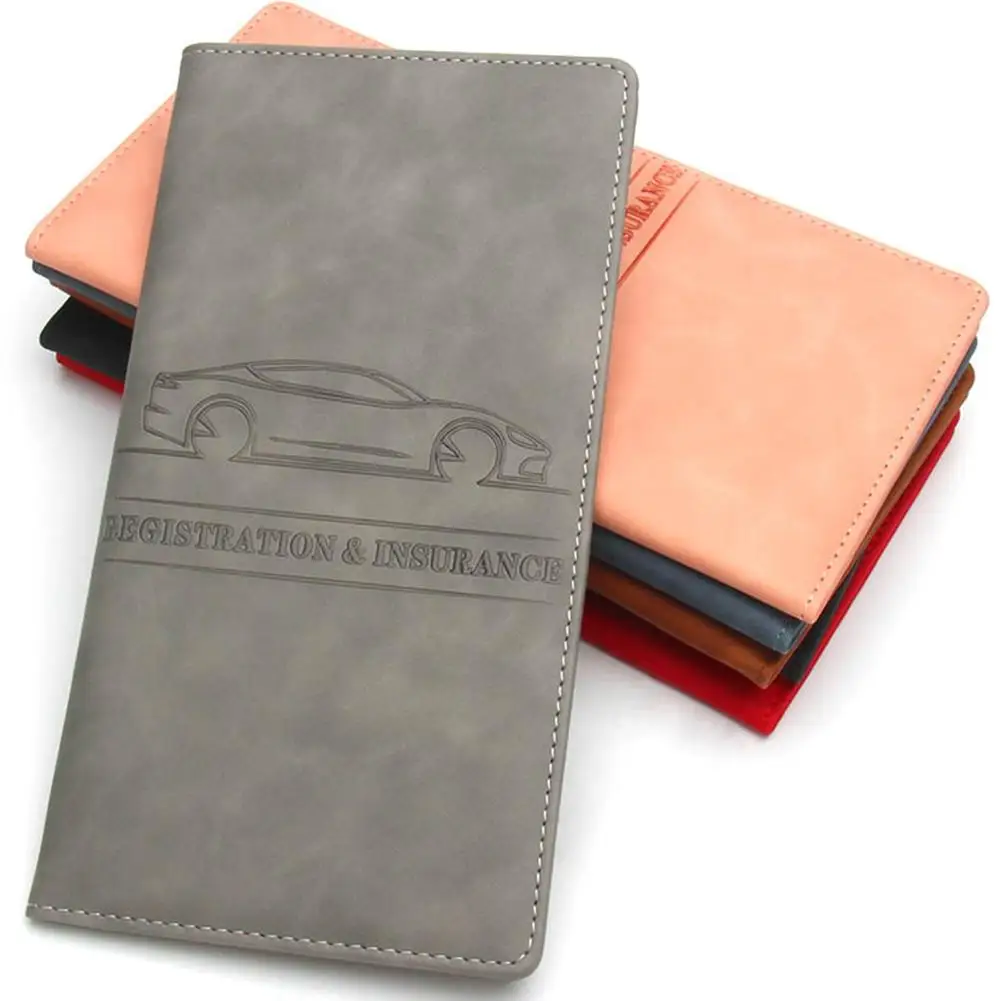 حافظة واقية لرخصة قيادة السيارة من الجلد، غطاء رخصة تسجيل السيارة، تأمين حامل القيادة D0N9 #3