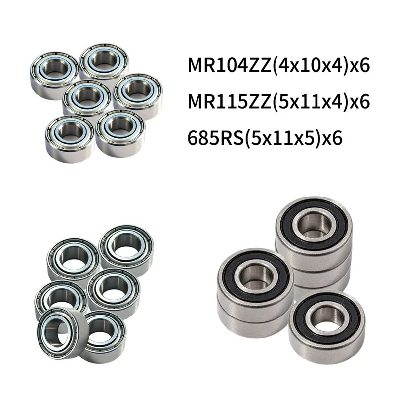 18Pcs Complete Sealed Ball Bearing Kit for RC Formula Car Model, Gearbox & Wheel Axle Upgrade Parts