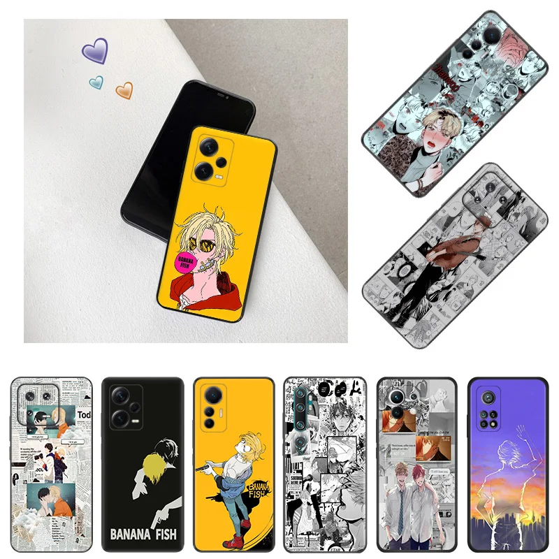 Banana Fish Anime Phone Case for Xiaomi 12 Pro 12x 12t 13 Redmi Note13 13c 12s 12c Note12 Lite Shell Black Cases Cover