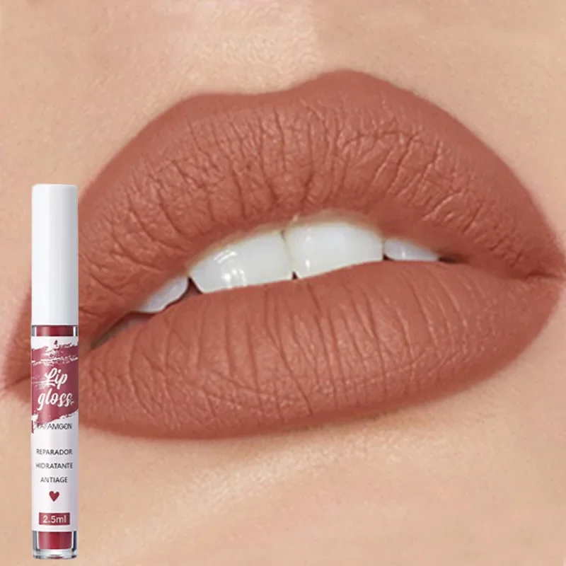 Rose Pink Nude Matte Velvet Lipstick Color Rendering Lasting Non-stick Cup Sexy Lipsticks Waterproof Beauty Lips Makeup Cosmetic