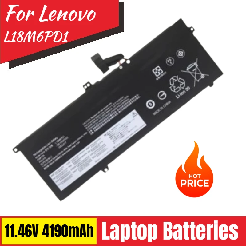 بطارية كمبيوتر محمول L18M6PD1 11.46V 4190mAh لينوفو ثينك باد X395 X390 X13 1st Gen L18M6PD2 L18D6PD1 02DL017 جودة عالية #1