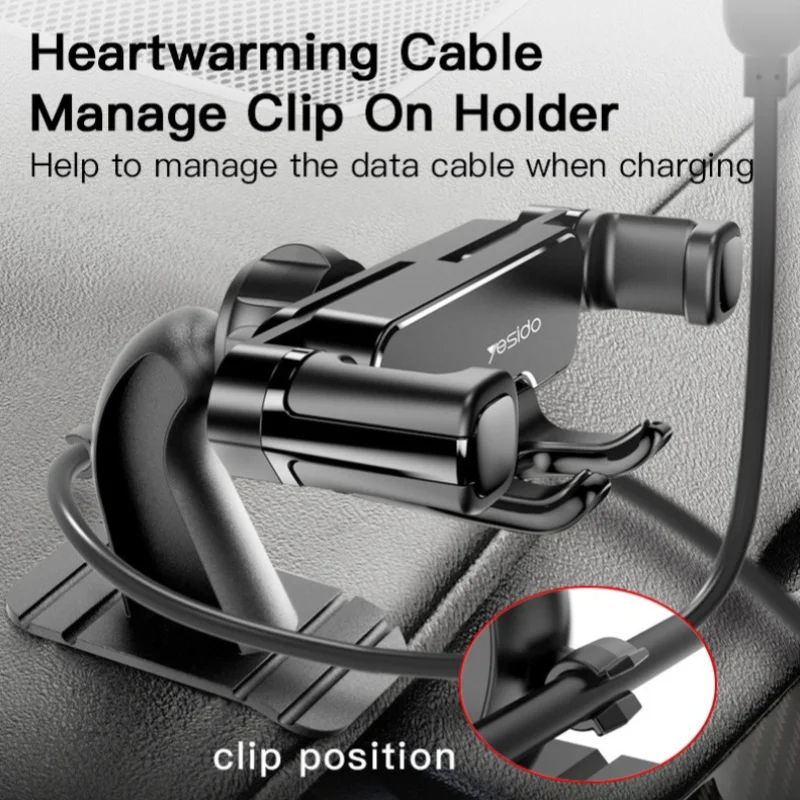 Yesido حامل هاتف السيارة وحدة التحكم المركزية حامل سطح المكتب الجاذبية المنحنية لحامل الهاتف المحمول لشخص كسول
