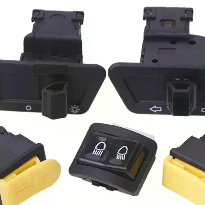 

5Pcs/Set Motorcycle Button Switch Head Light Horn Dimmer Turn Singal Starter High Low Beam Electric Start Button For Moto