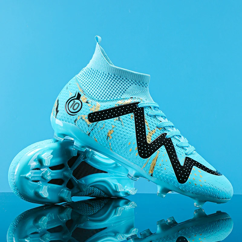 

Лидер продаж, футбольные бутсы, кроссовки с высоким берцем, футбольные бутсы AG, уличная тренировочная обувь для травы для chuteiras de futebol