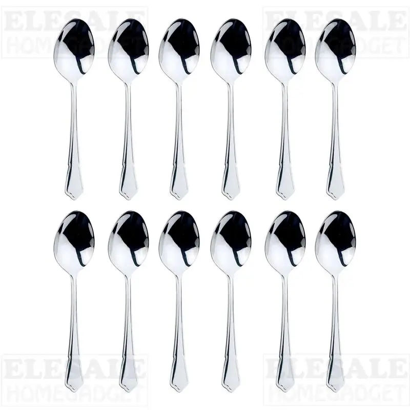 12pcs/Dozen Kitchen Spoons 13.3CM High Quality Stainless Steel Teaspoon Surface Polished Coffee Tea Spoon For Tea Coffee Cup