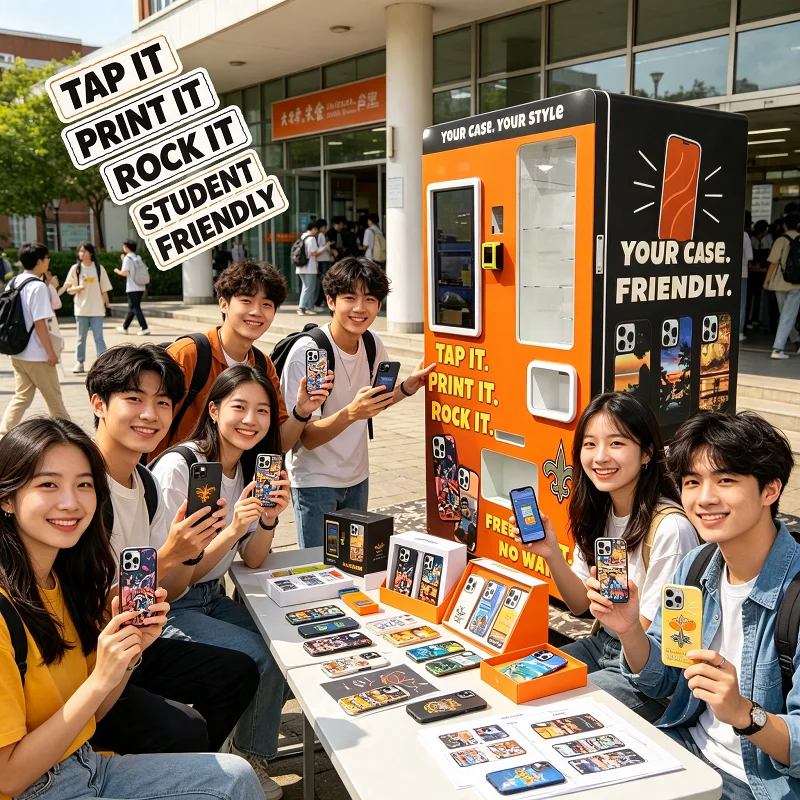 Phone Case Vending Business Startup Kiosk Custom Printing Machine for Train Station Corridor