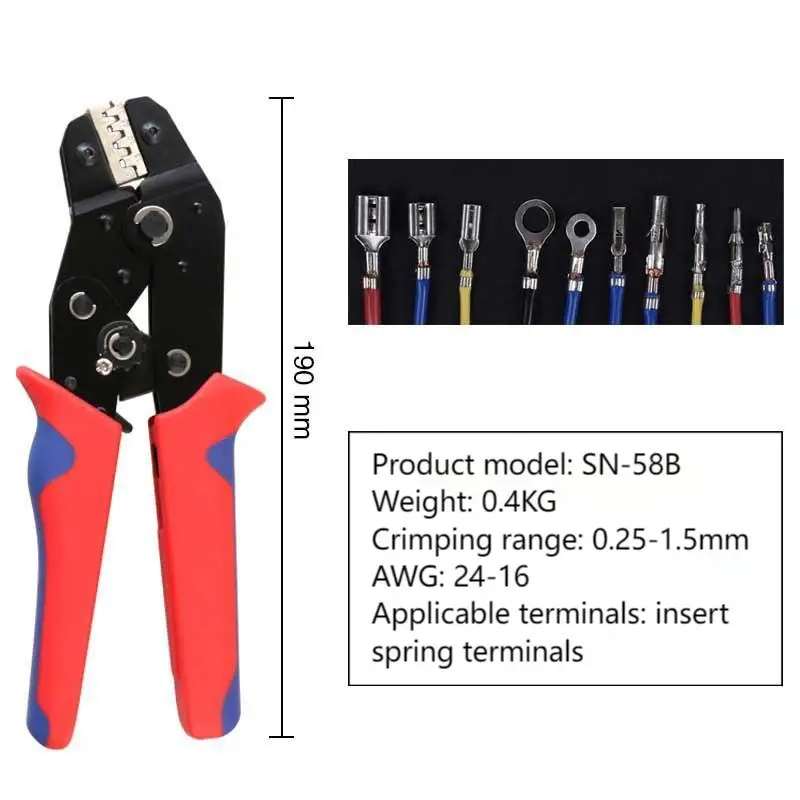 4 Mm Slot Crimping Tool Set Straight Handle Mini Pliers Industrial Application Made Carbon Steel Plastic Molded Customizable OEM