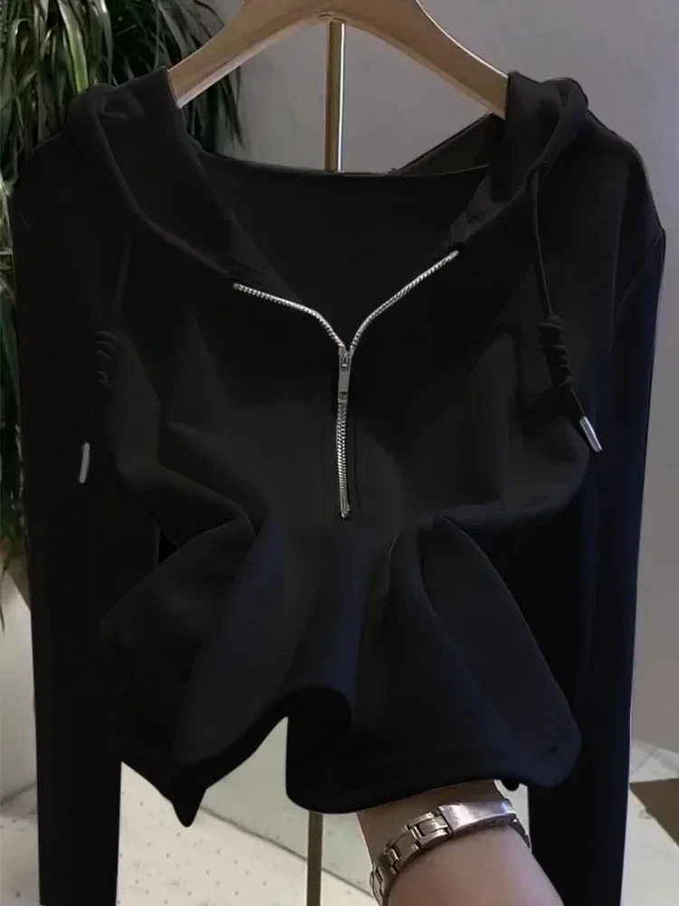 Primavera/otoño nuevo Color sólido con capucha de manga larga Sudadera con capucha de las mujeres Rosa Casual Top coreano sudaderas para mujer