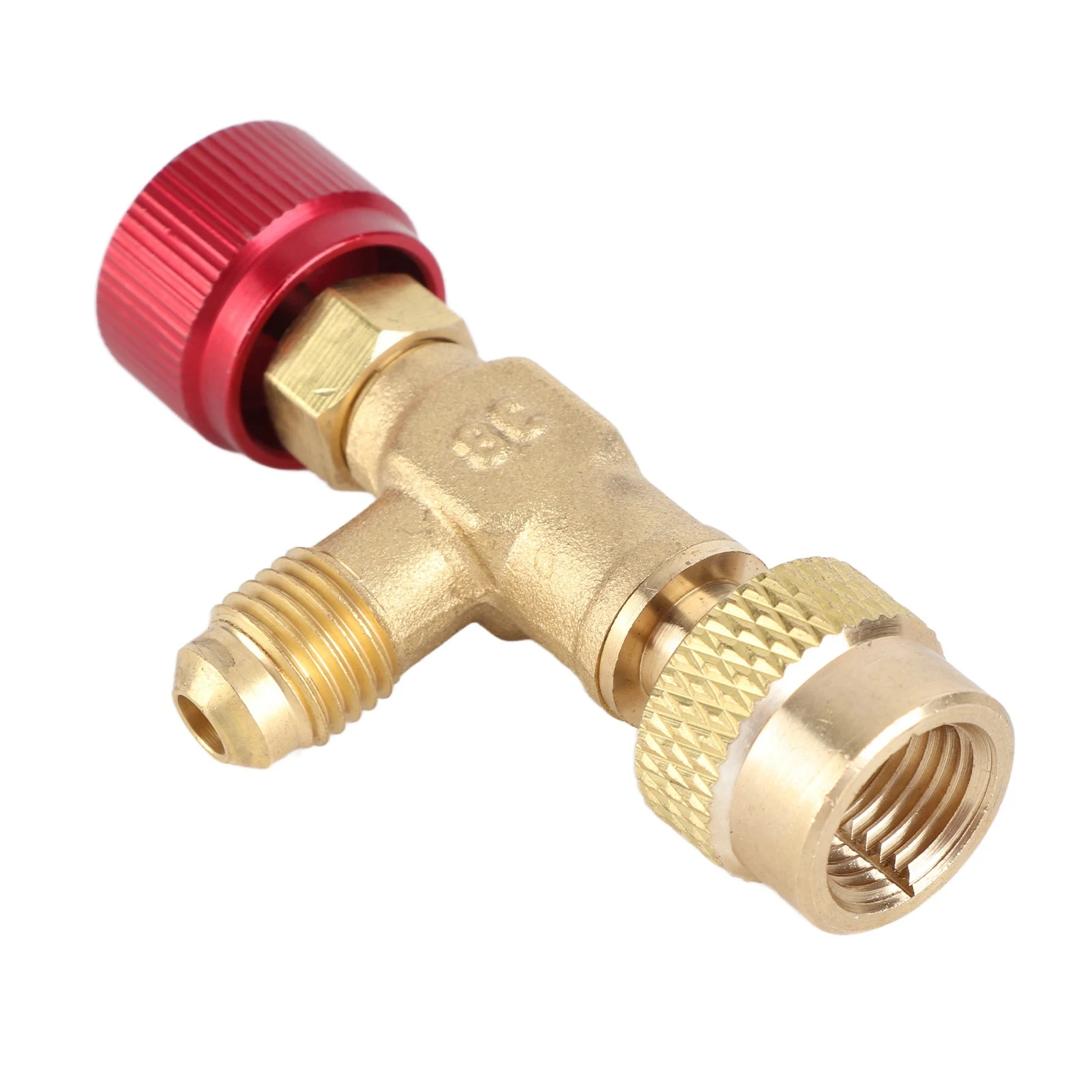 1/4''‑5/16'' Brass Flow Control Valve for Refrigerant Charging Hose R410A