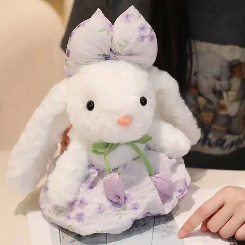 Prinses Konijn Knuffels Elegante Kanten Jurk Bunny Pop Mooie Kinderen Sussen Pop Zoet Festival Cadeau Aan Vriendin