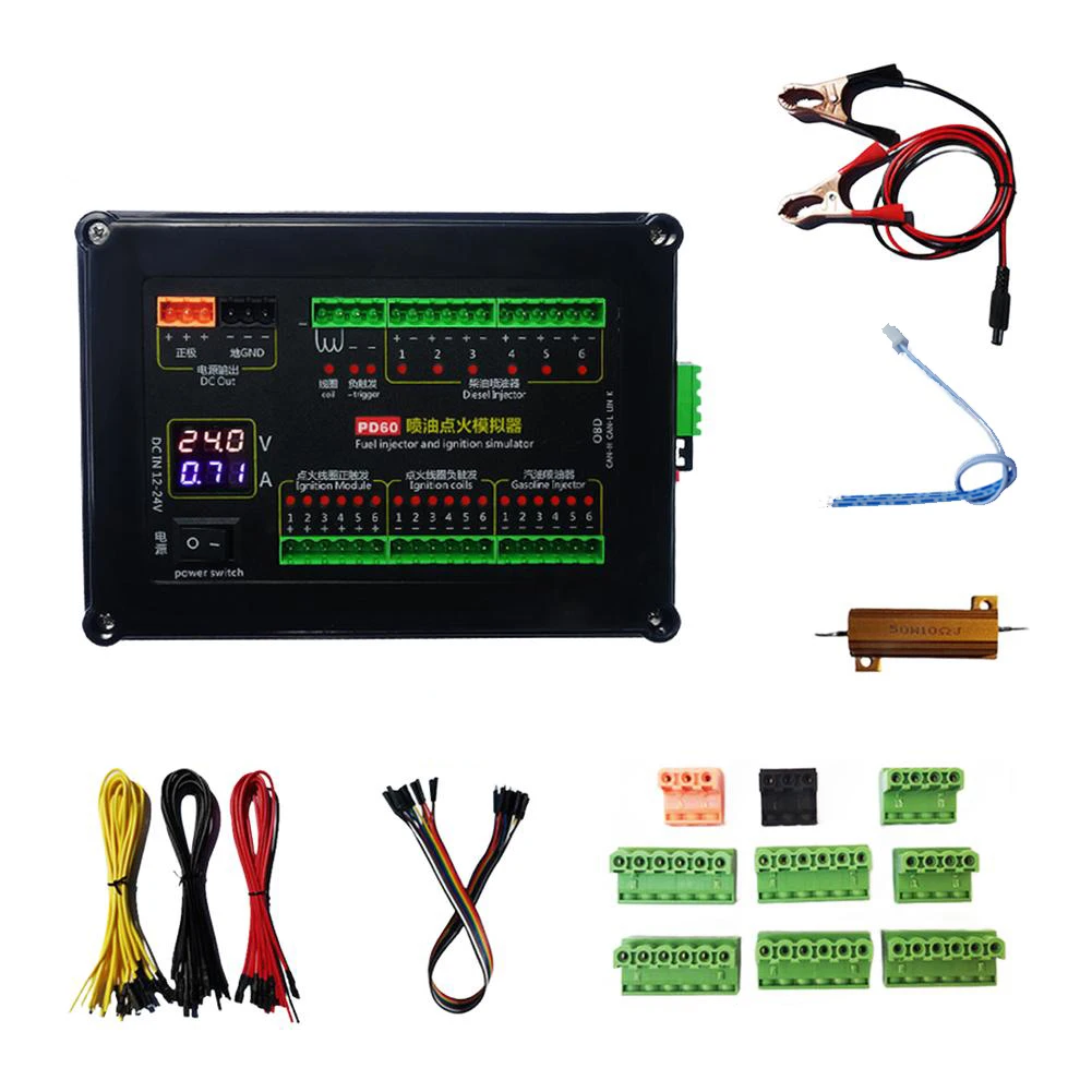 

1 Set AM-PD60 Fuel Injector Ignition Simulator 12-24V Electromagnetic Diesel Injector Car Computer Maintenance And Testing Tool