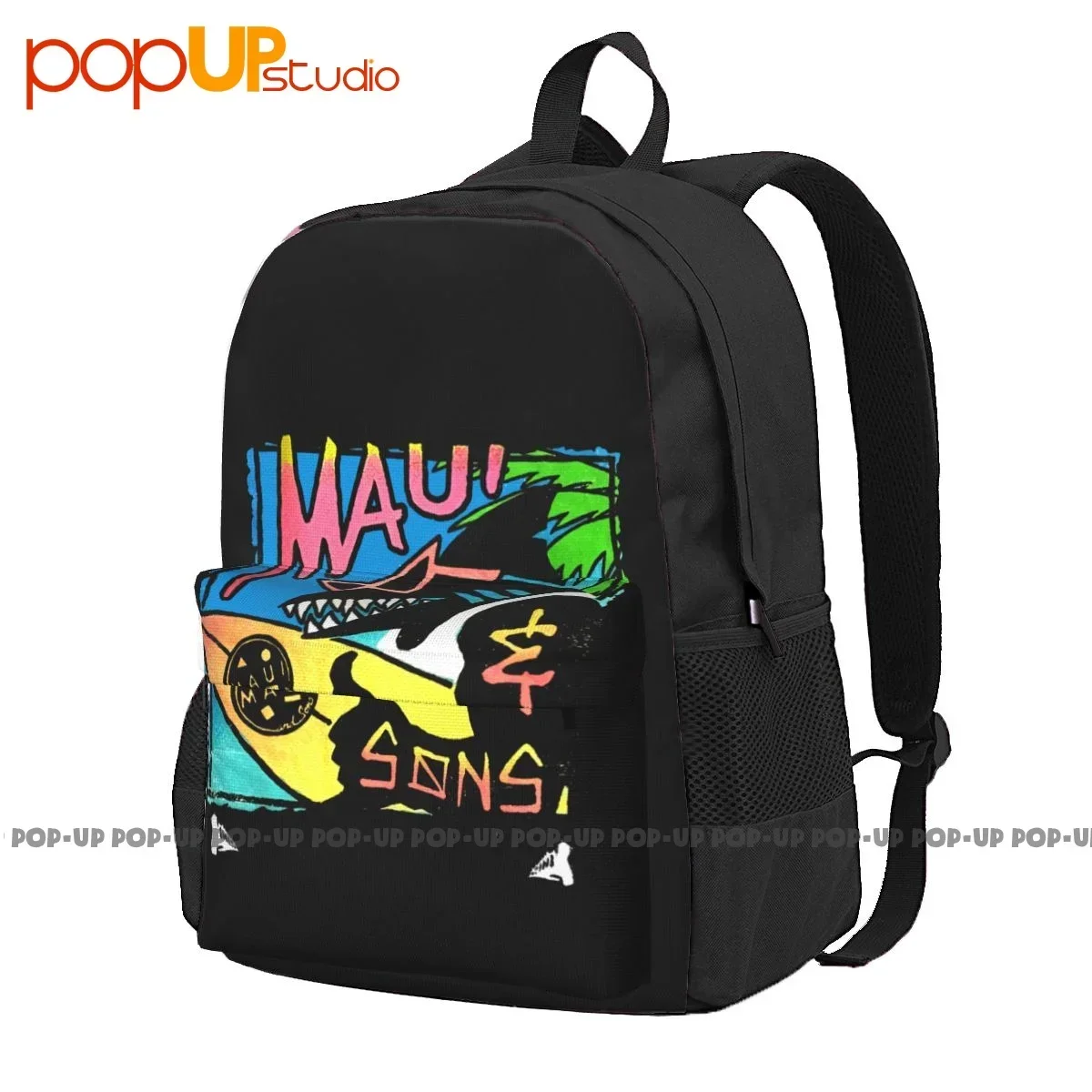 

Maui And Sons Surf California Shark Heather Large Capacity Backpack School Foldable Storage Bag Multi-function