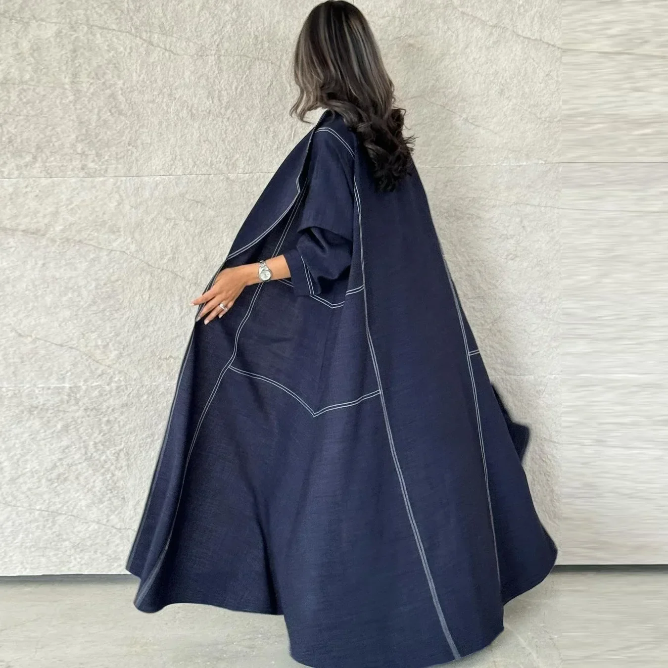 

Eid Muslim Open Abaya for Women Denim Kimono Cardigan Modest Dress Jalabiya Robe Ramadan Dubai Abayas Kaftan Kebaya Vestidos New