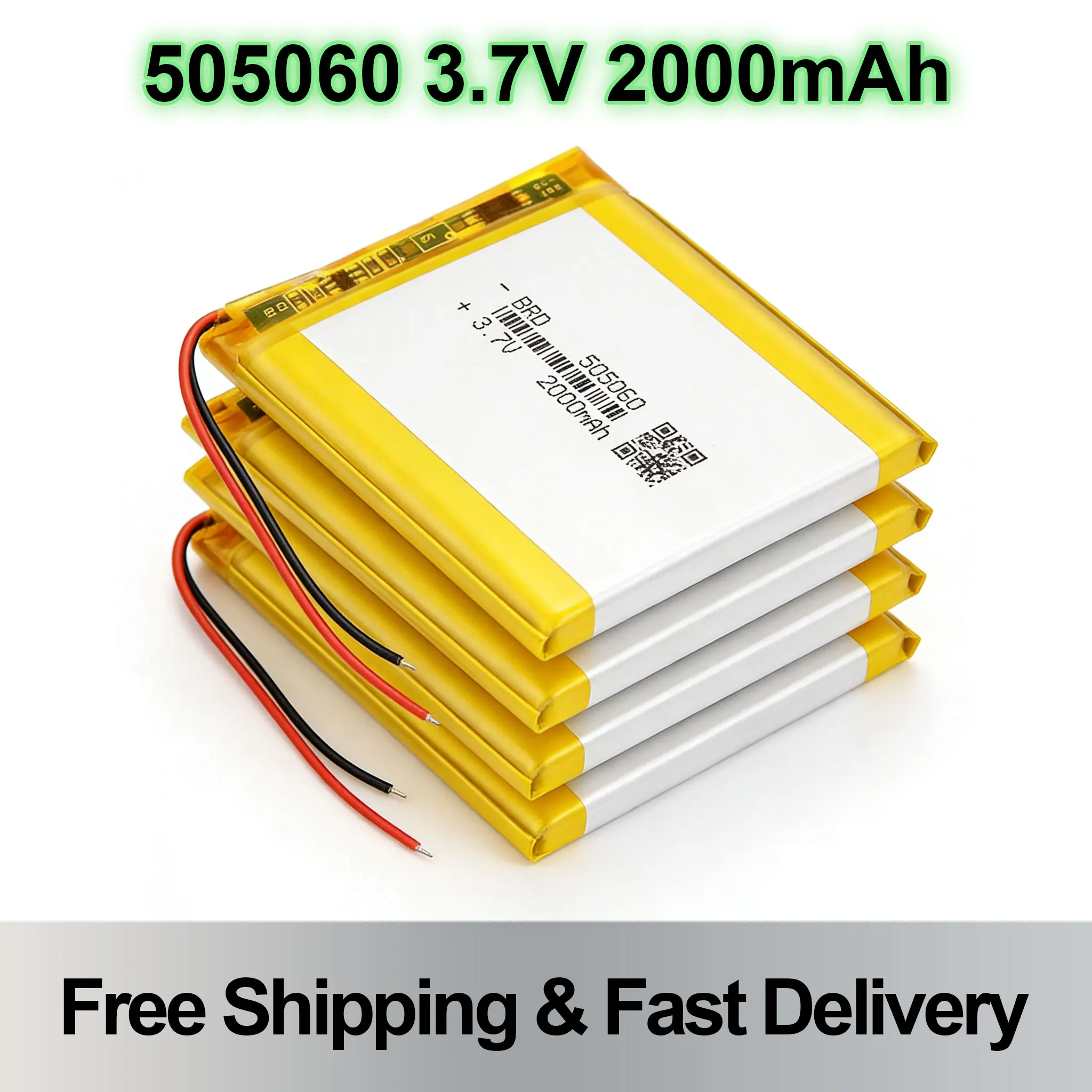 

Rechargeable 505060 3.7V 2000mAh Li-Po Lithium Ion Replacement Battery for Interphone Bluetooth Speaker PDA POS GPS Explay M43HD