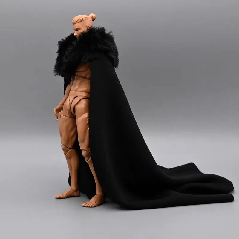 

1/12 Scale 6 Inch Male Action Figure Cloak Cape - Three Kingdoms General Outfit with Fur Collar