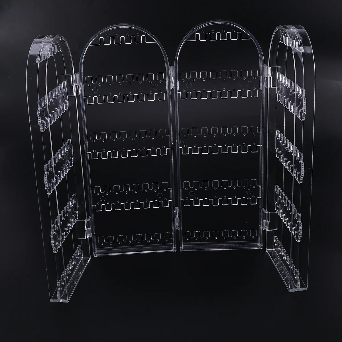1 قطعة رف مجوهرات على شكل باب قابل للطي 5 طبقات من الأكريليك حامل منظم لخواتم أقراط حامل مجوهرات