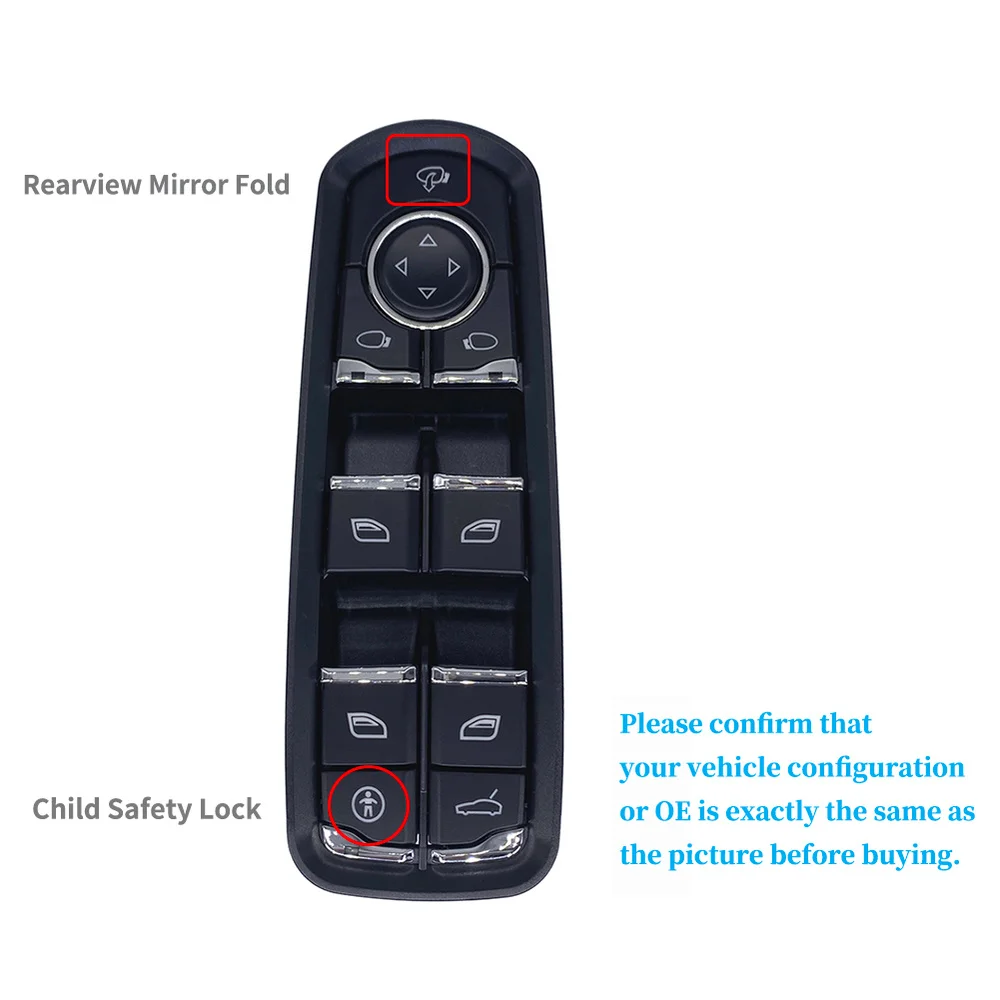 Electric Master Window Control Switch Child Power Electric Master Window Switch For Porsche Panamera Cayenne Macan