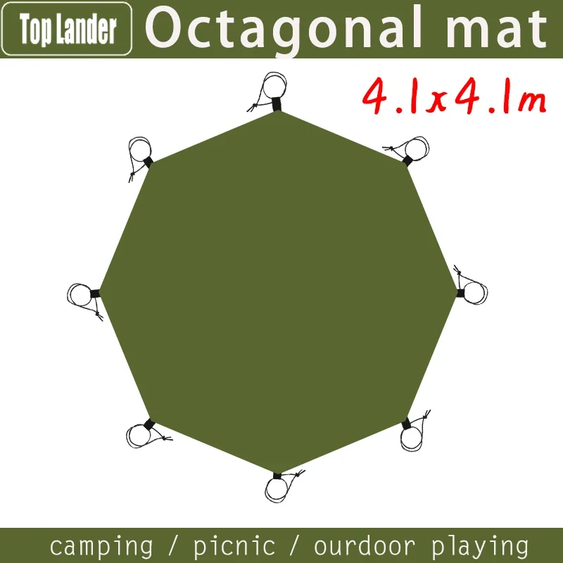 4.1x4.1m tappetino da campeggio grande esagonale ottagonale impermeabile lenzuolo da terra impronta Picnic grande stuoia telo tenda da sole ombra tappetino da viaggio da spiaggia