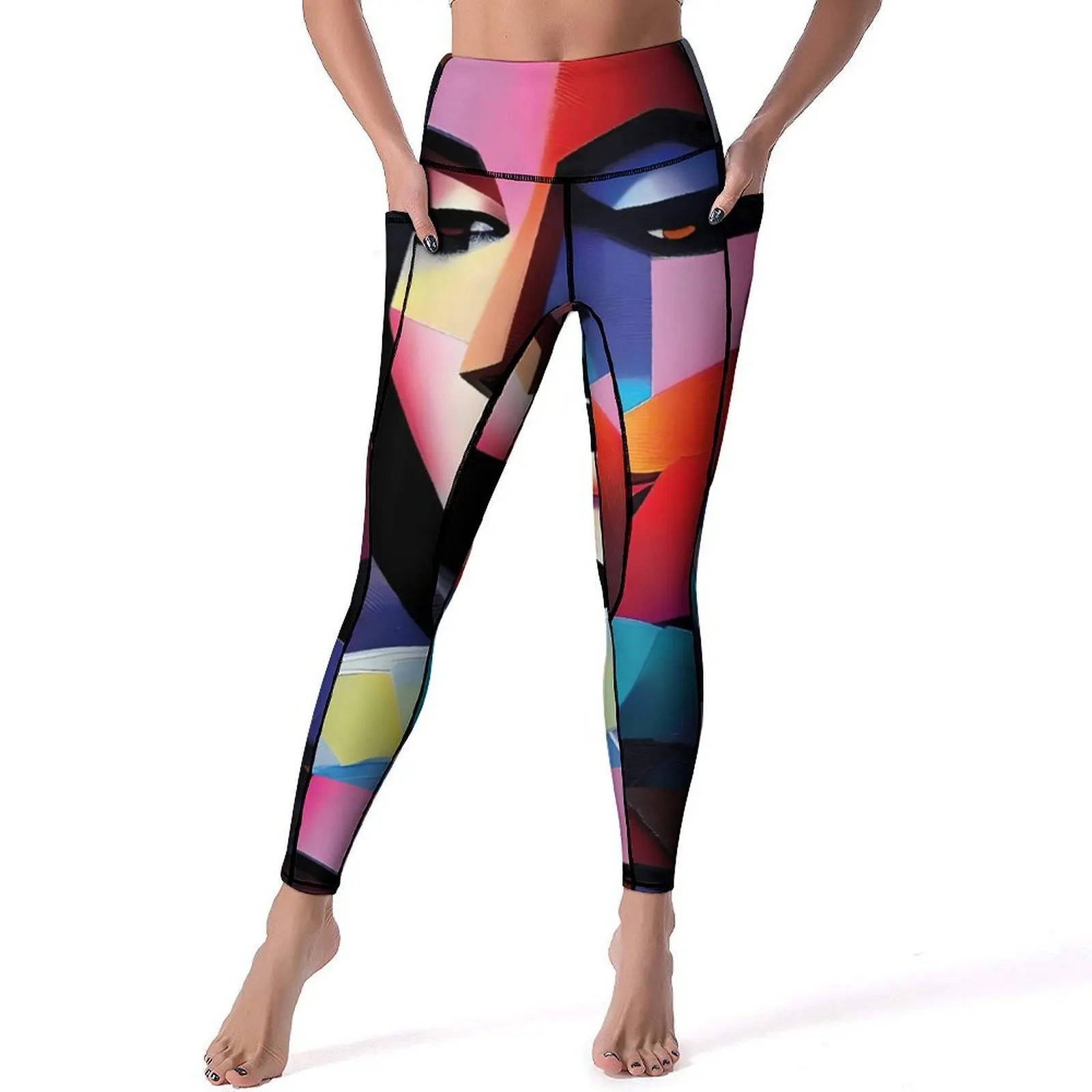 

Nice Lady Face Yoga Pants Sexy Board Print Graphic Leggings High Waist Work Out Leggins Lady Fashion Stretch Sports Tights