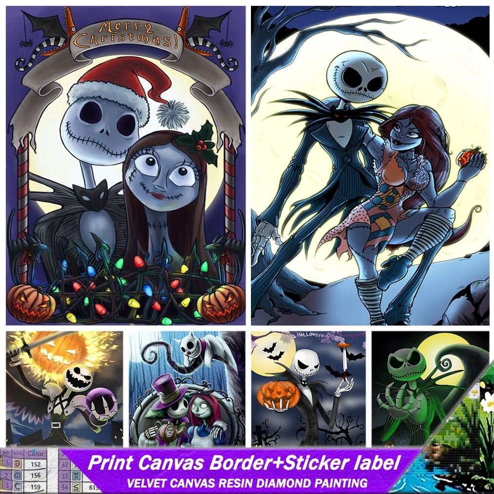 

Дисней смола алмазная живопись с наклейками 5D DIY «Кошмар перед Рождеством» наборы для вышивки крестом мозаика домашний декор