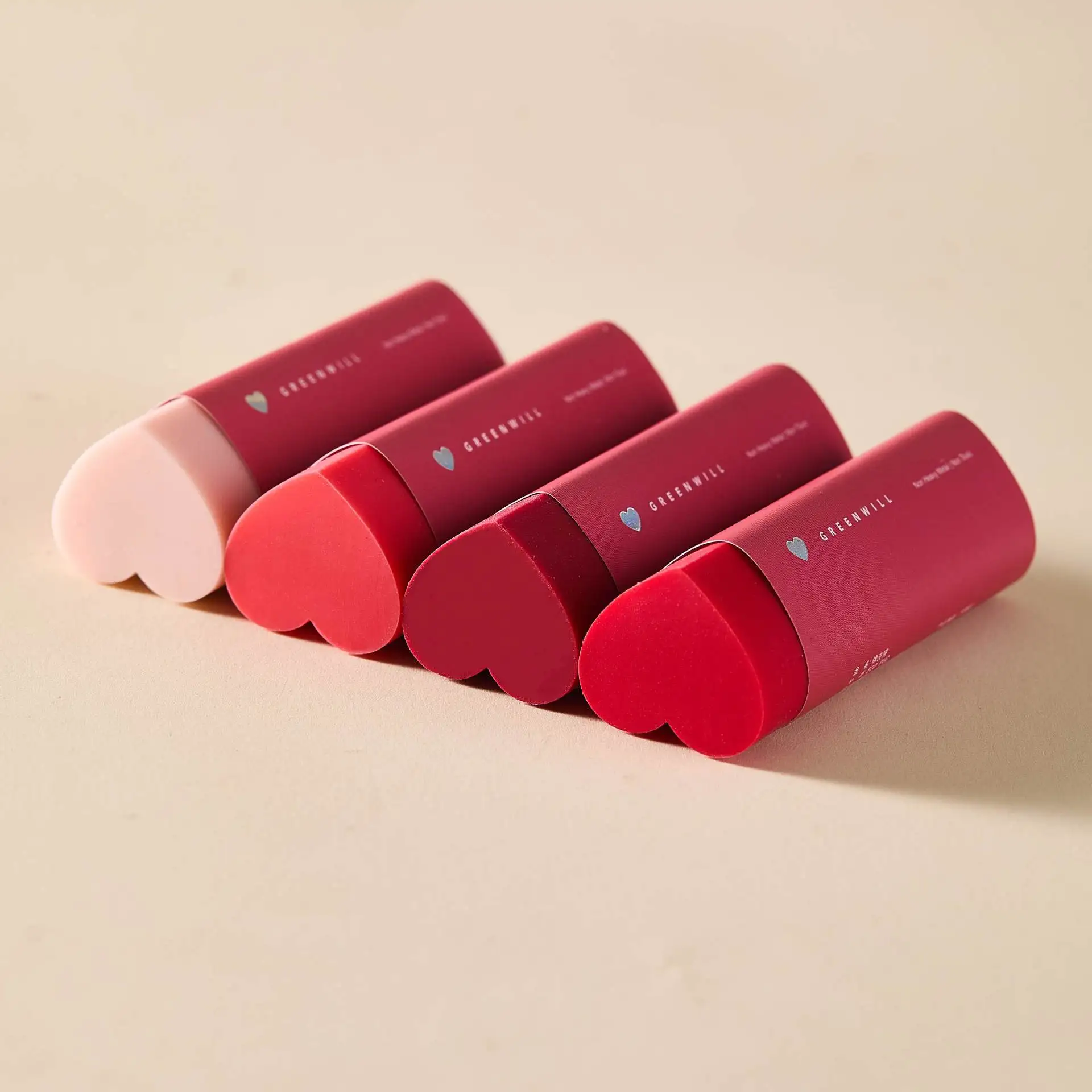 1/4/8pcs Cute Gradient Red Heart Eraser Round Shaped Rubber Creative Soft Erasers for School Kids Gifts Stationery F3223