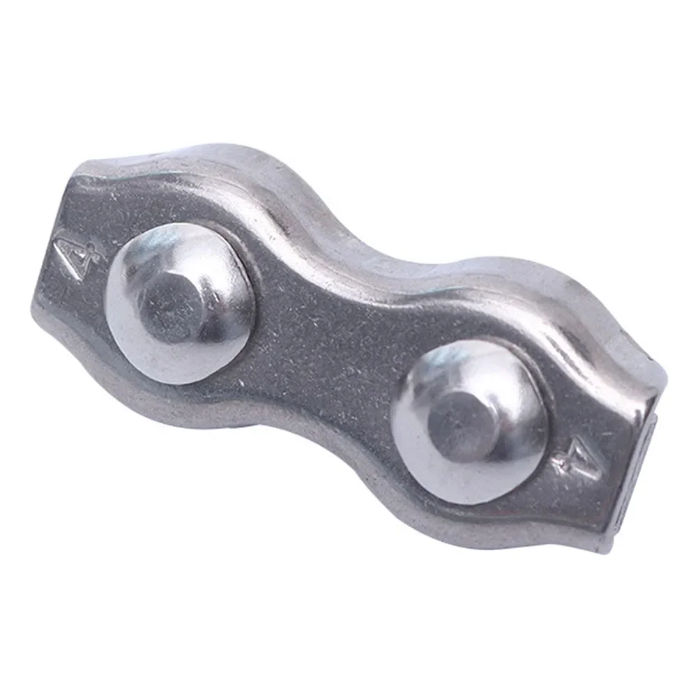 10PCS Wire Rope Clamp Rope Connector Duplex Clamp Stainless Steel For Wire Rope Stainless Steel Double Clamp Head Buckle
