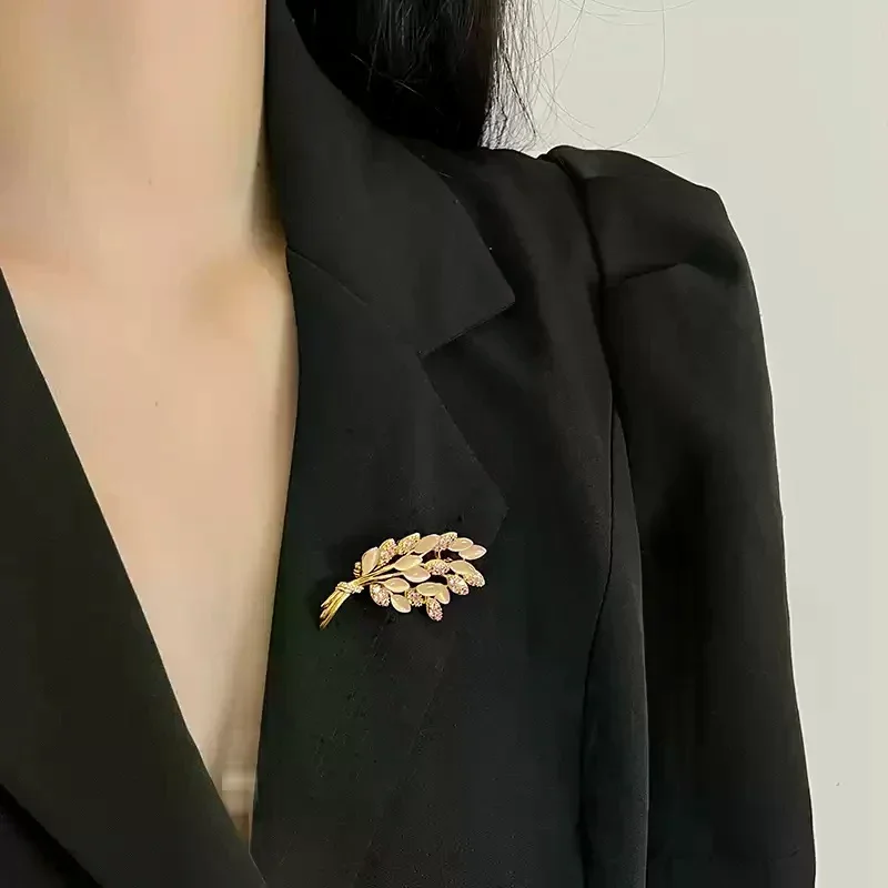 Badge Wheat Ear Anti-Exposure Suit Insert Jewelry Single Pin Corsage Mourning Brooch