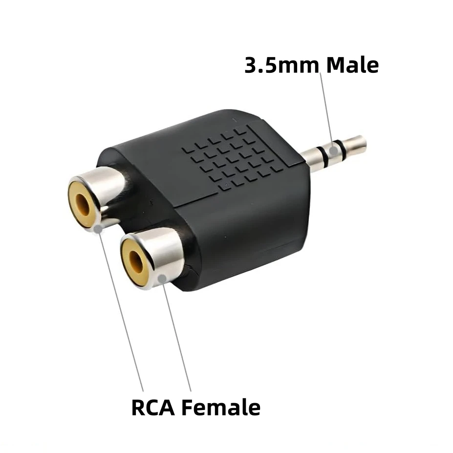 Adattatore audio AUX da 3,5 mm TRS stereo a 2RCA Y Splitter doppio RCA a jack da 3,5 mm per altoparlante amplificatore Mp3 per PC cellulare