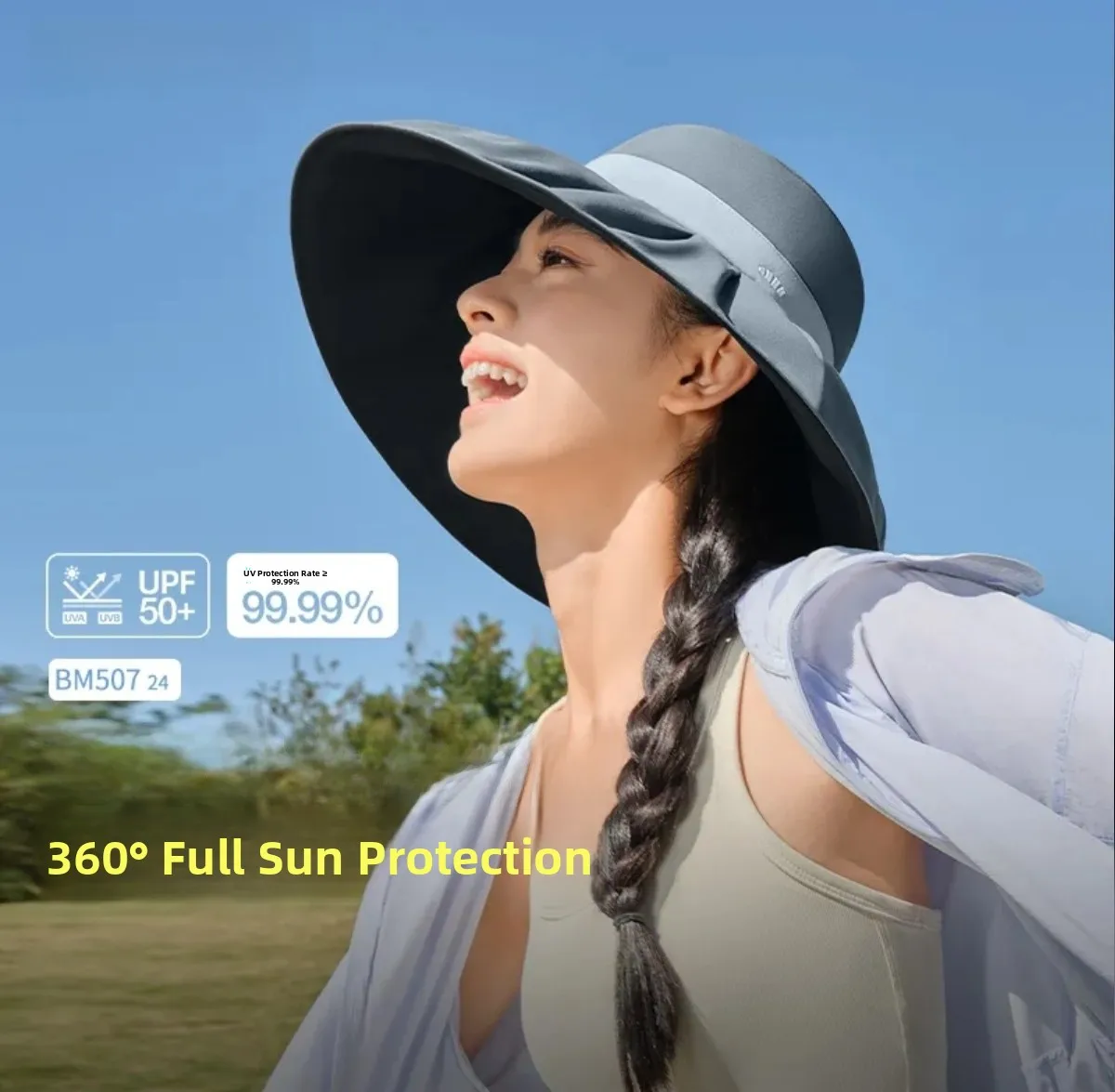 

Banana Leaf BM507₂₄ Fisherman Hat Unisex Fashionable All-Season Sunscreen Cap Three-Proof UV Protection Large Brim round Top