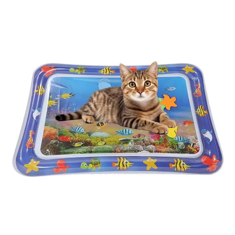 Cat Dog Sensory Water Play Mat Thickened Playing Time Water Sensor Mat Baby Play Mat Inflatable Early Education Water Cushion