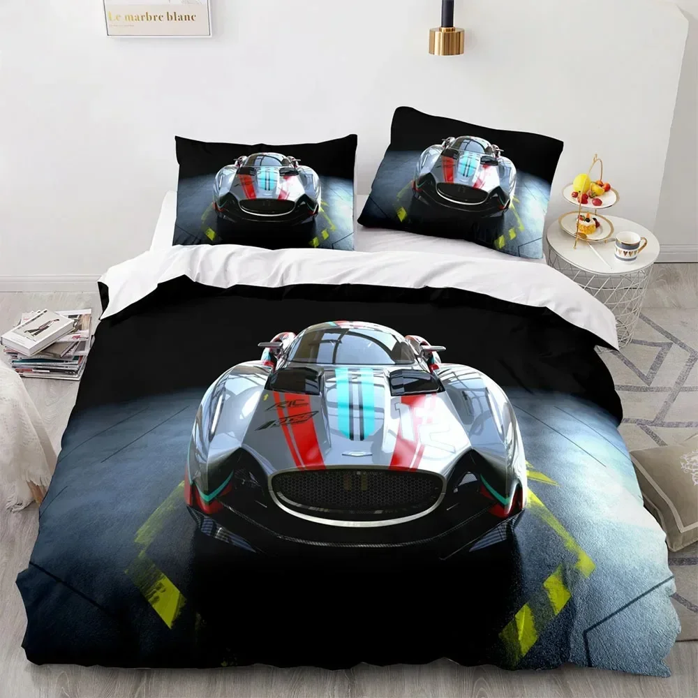 

Комплект постельного белья для спортивного автомобиля King Queen Supercar Race Car для мальчиков и девочек, пододеяльник размера Twin Queen, наволочка, кровать для детей и взрослых