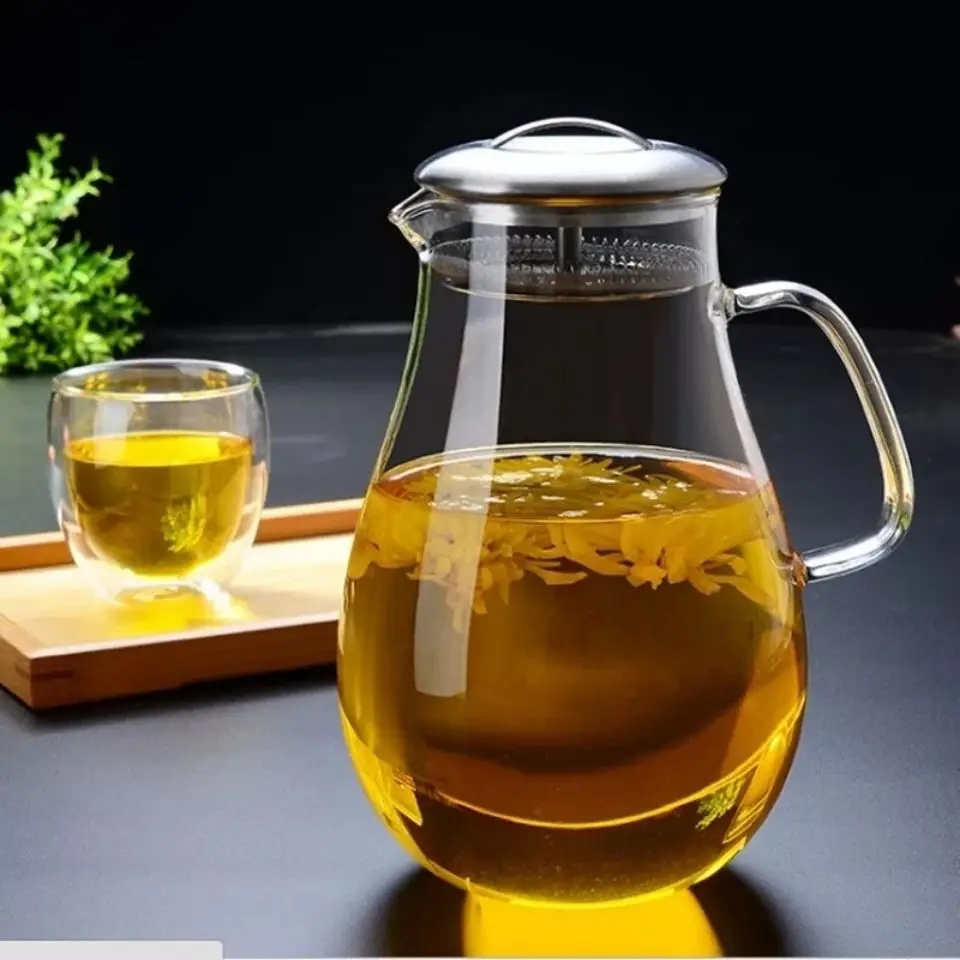 

1.8L SuperLarge Iced Water my Bottle Heat-resistant Glass Juice tea set infuser Health Life House Decoration Jug beer