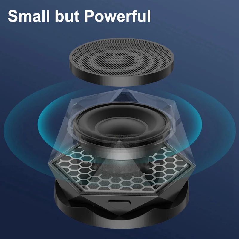مكبر صوت بلوتوث مثقاب مغناطيسي ، مكبر صوت لاسلكي صغير ، عرض إضاءة ملون متعدد الألوان RGB ، حامل هاتف محمول