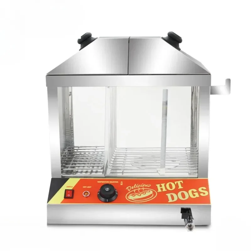 Hot salesCommercial sausages insulation cabinet, steam hot dog machine display cabinet equipment