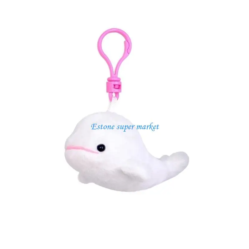 

090B Lovely Marine Animal Plush Keyring Office Student Stress Relief School Bag Charm