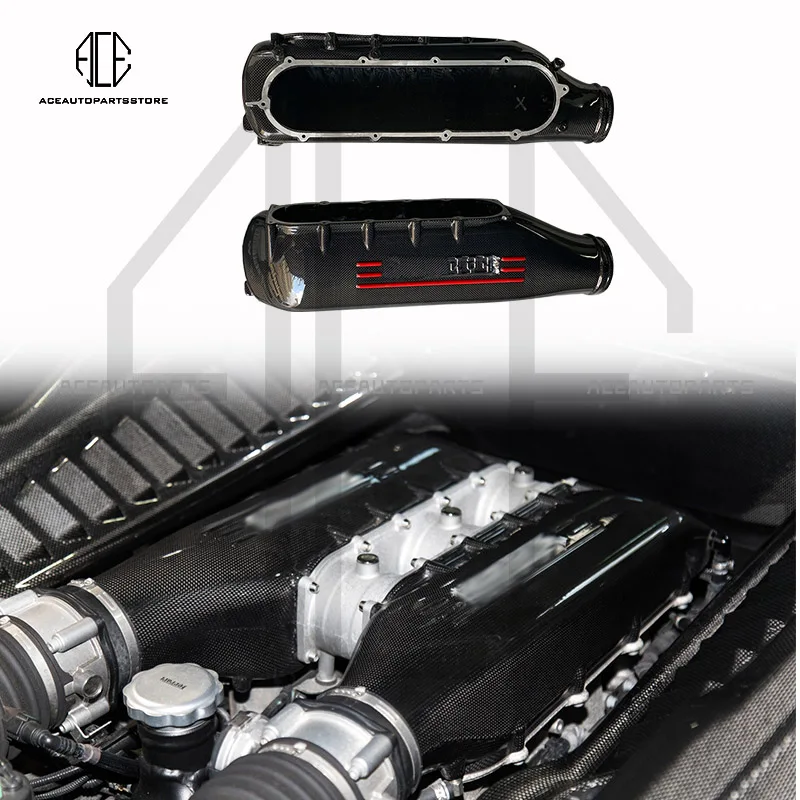 

Сухие чехлы на воздухозаборные трубы из углеродного волокна для Ferrari 458, комплект кузова отсека двигателя