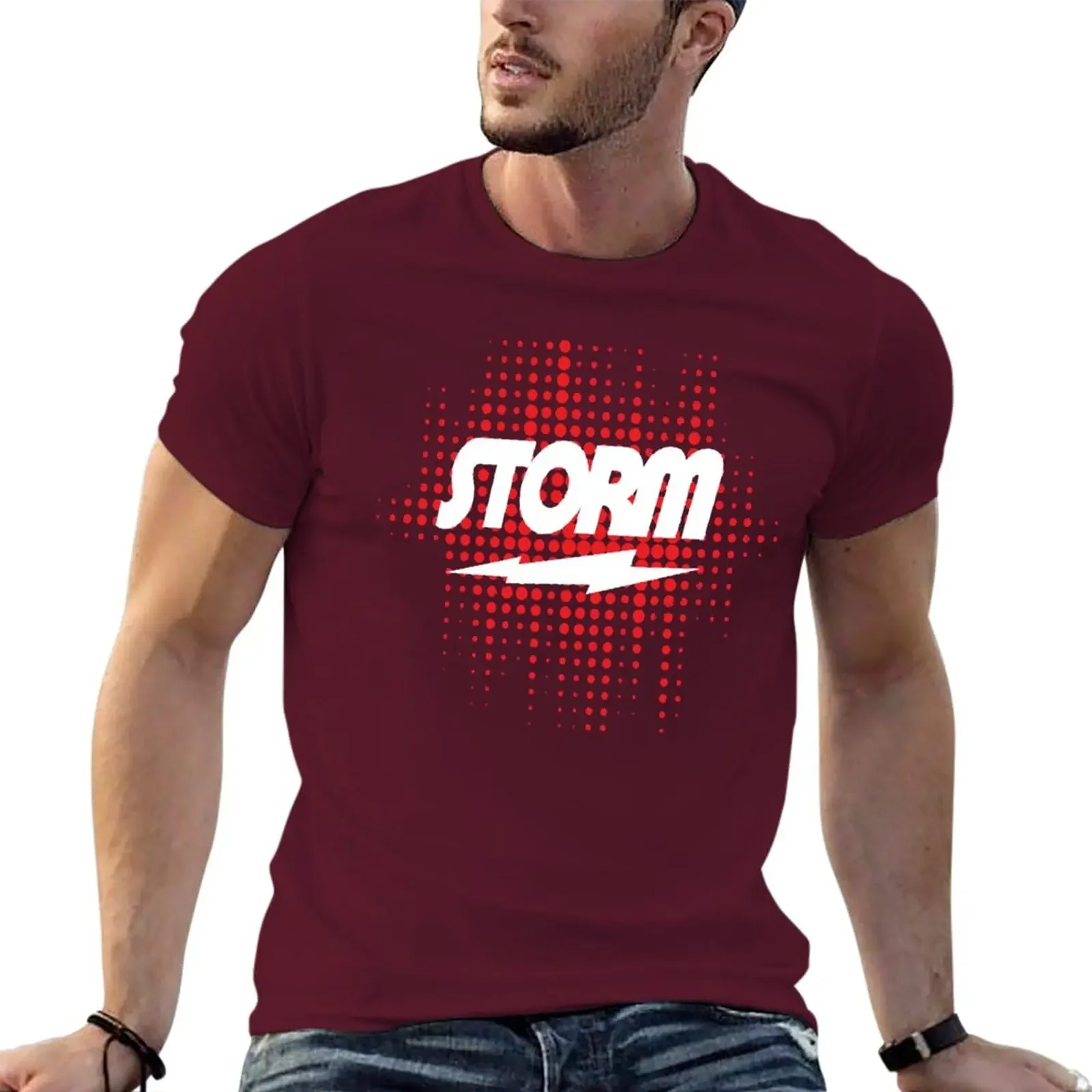 Tops TeeT Shirt  Tshirt mens summer Tops Hattor New Storm Bowling T-Shirt Short t-shirt Blouse t shirt for men