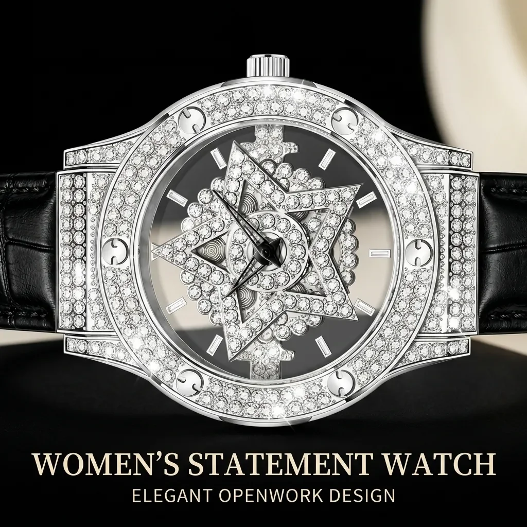 Ladies' fashion watch, three-dimensional star dial, decorative watch for multiple occasions