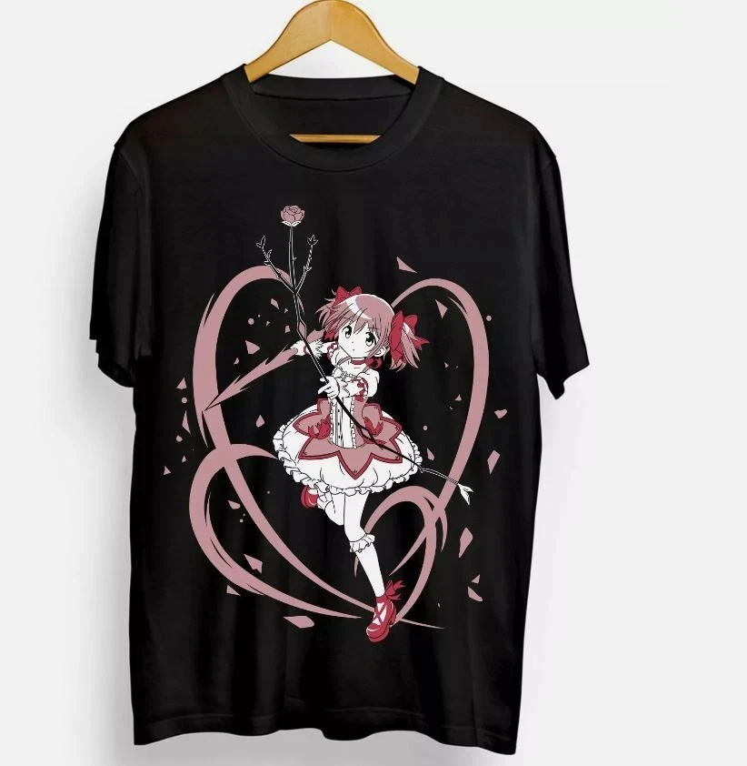 

Summer Madoka Kaname T-shirt Magical Girl Madoka Magica Kawaii Shirt All Size Personalized Loose Cotton Short-sleeved