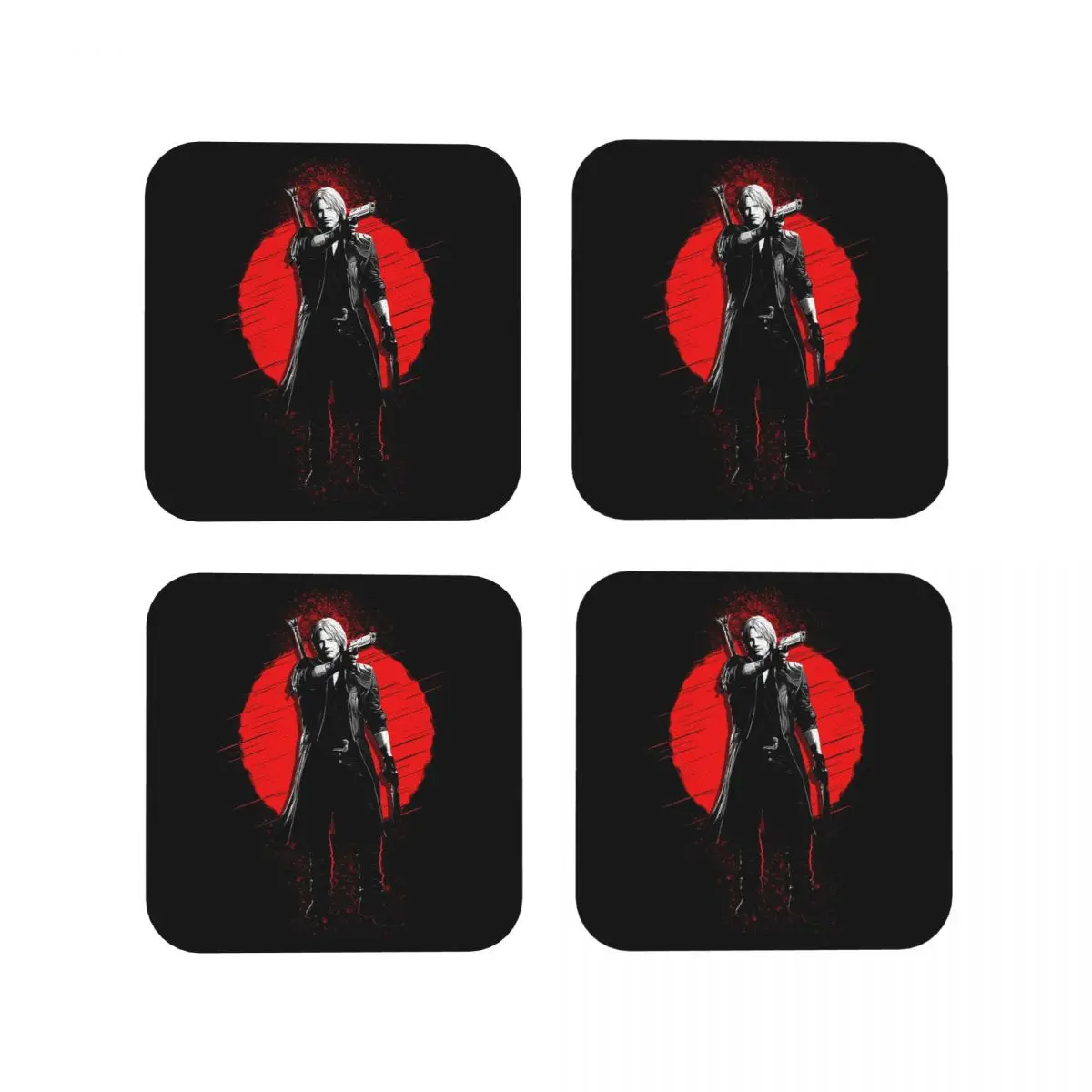 

Dante - Devil May Cry Подставки Кухонные салфетки Водонепроницаемые изоляционные коврики для чашек Кофейные коврики для декора Домашняя посуда Подушечки Набор из 4 шт.
