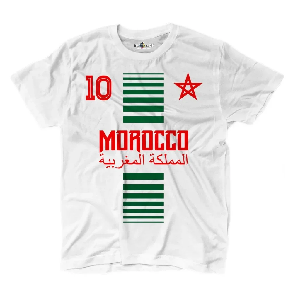 National T-Shirt Sporter Morocco 10 Footballer Sporter Africa Star New Summer Style Printed Cotton O Neck Tee Shirt Short Sleeve