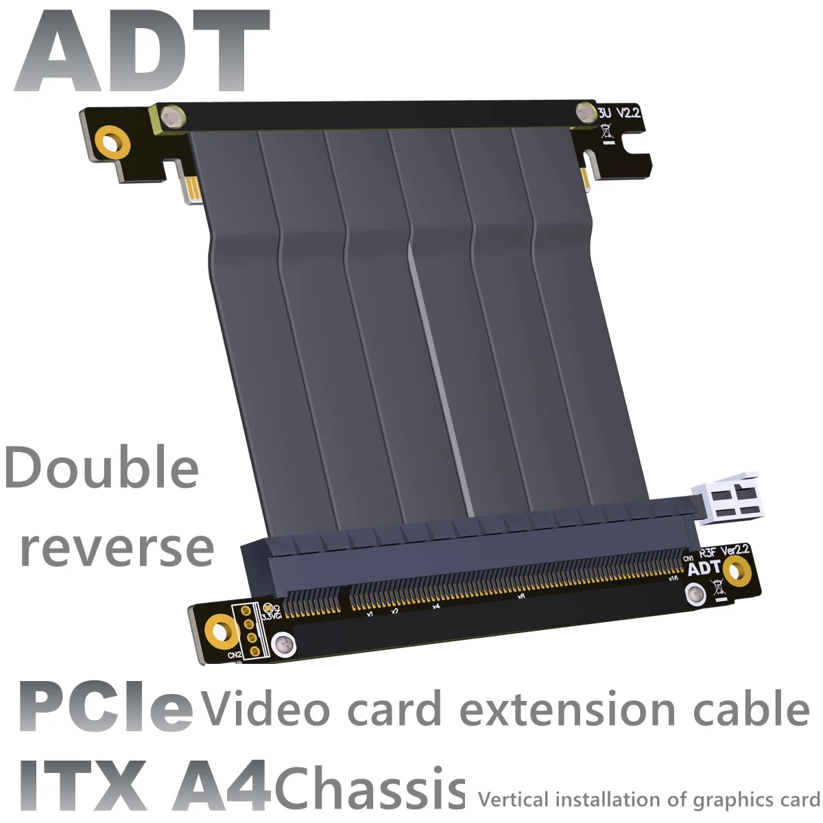 

Graphics card extension cable PCI-E x16 3.0 full-speed stable compatible A4 ITX chassis dual-reverse PCIe 3.0 x16gen3, 128G.