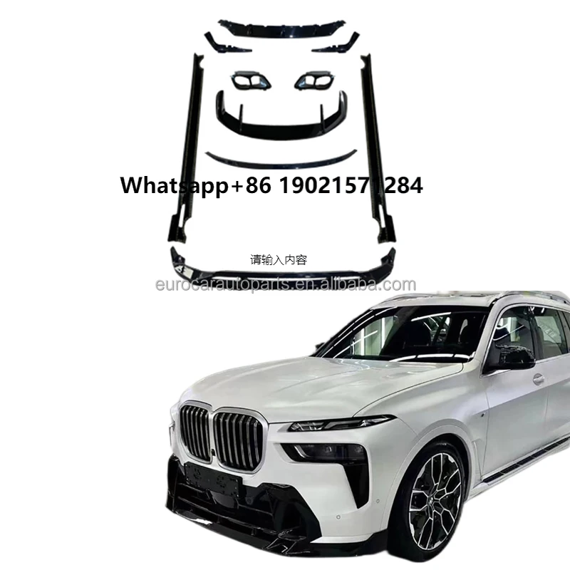 

New Car Exterior Parts Add-on Front Bumper Lip Rear Diffuser Side Skirts Kit for X7 G07 LCI Sport Auto Glossy Black ABS