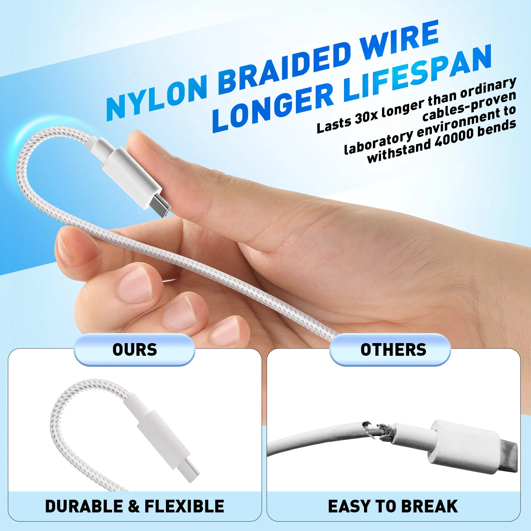 Cable de datos USB C 3 en 2 adecuado para cargador Apple Watch con múltiples cables de carga rápida