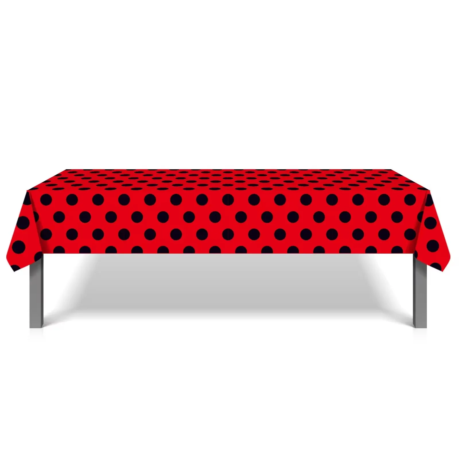 130*220cm Red Dots Ladybug Disposable Tablecloth Kids  Birthday Table Cover Decor Baby Shower Party Camping Mat Supplies